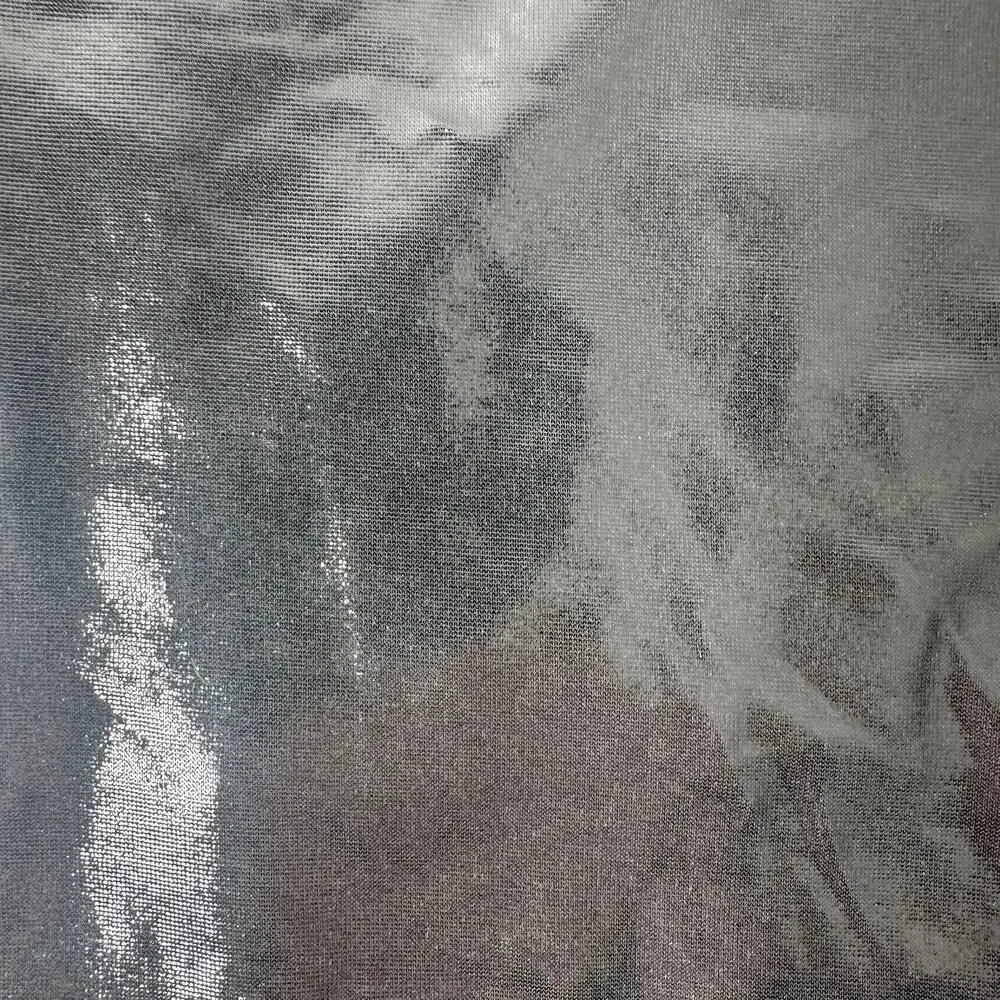 Y2K Silver Metallic Halter Cowl Neck Top Liquid Shine Going Out Party - Picture 11 of 14